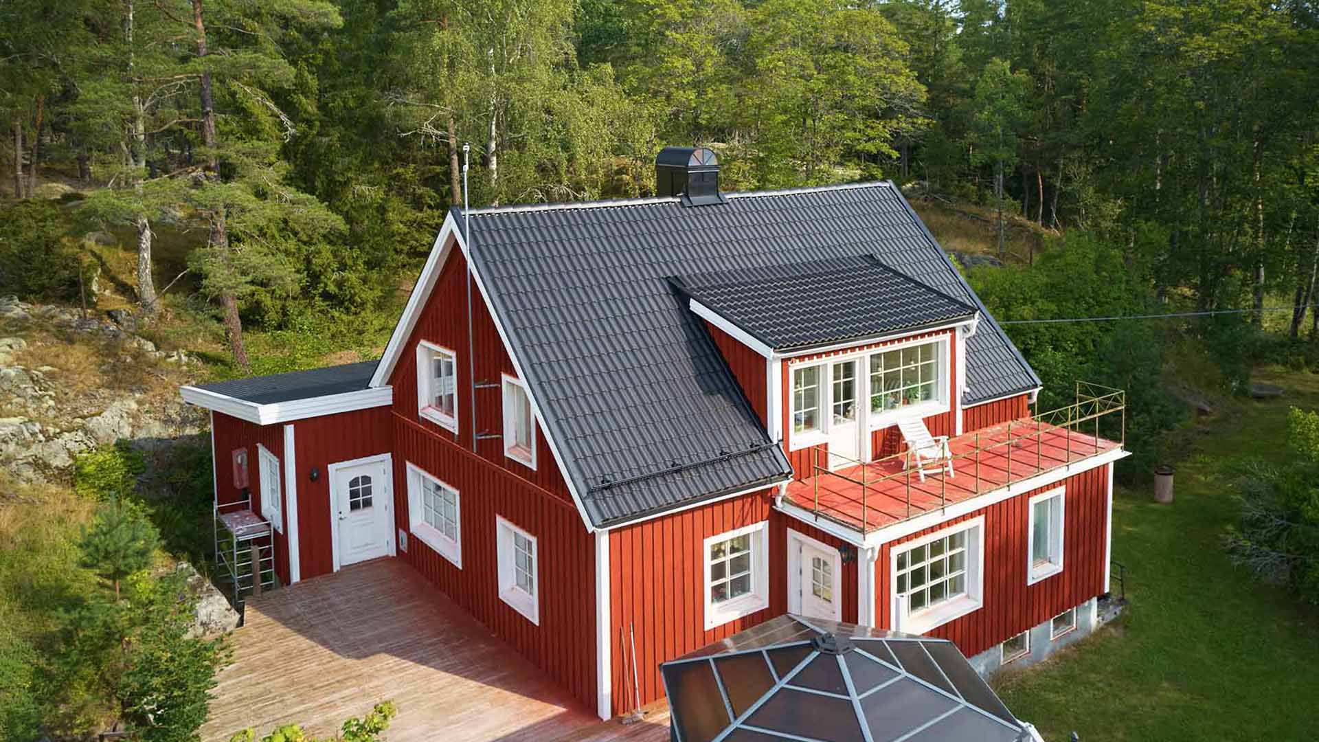 Dronarfoto villa haninge. Foto Martin Ekwall