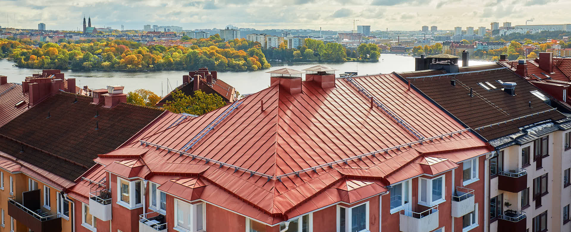 Liftfoto dmtak lilla essingen stockholm tak vy langholmen. Foto Martin Ekwall